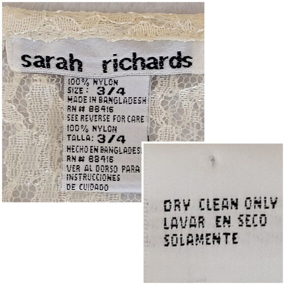 Sarah Richards Cream Sheer Lace Sheath Maxi Dress Size 3 / 4 Romantic Timeless - Picture 6 of 8